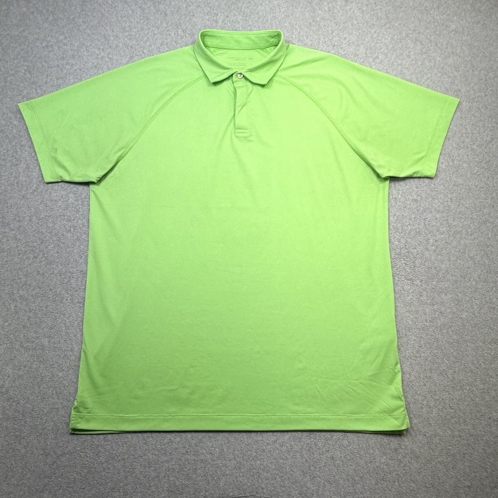 Peter Millar Crown Sport Polo Shirt Mens Large Green Amsterdam Technical Golf